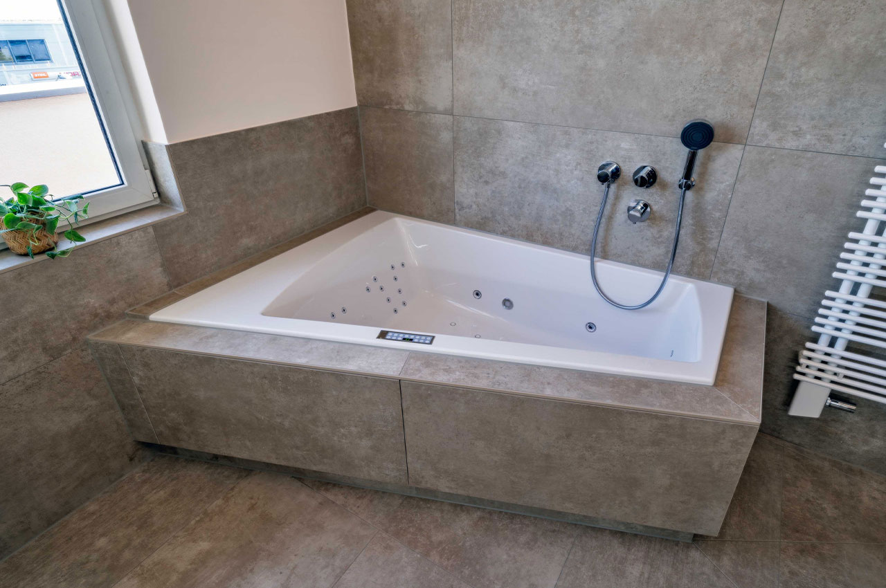 Repabad Genf Duo Raumsparbadewanne Whirlpool-Luft-System